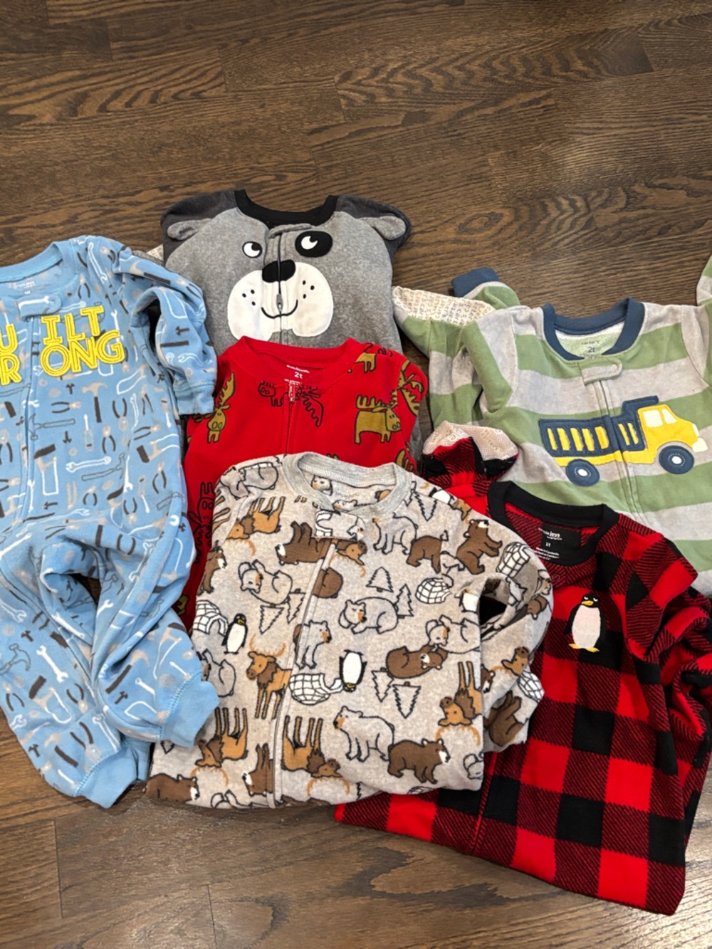Kids' Pajama lot- Soft footie pajamas size 2T